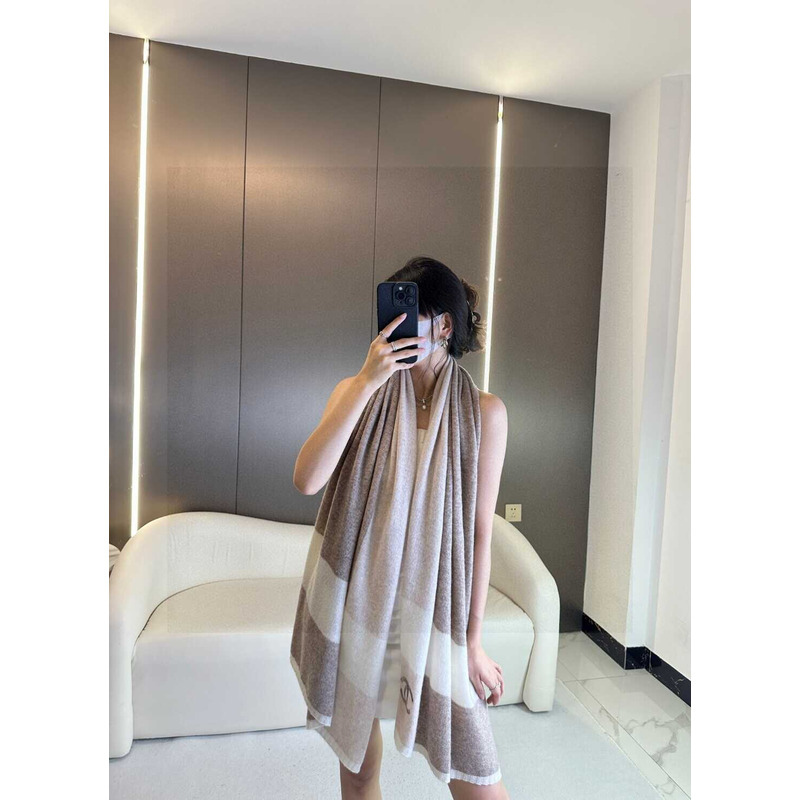 Ch*el cashmere scarf beige