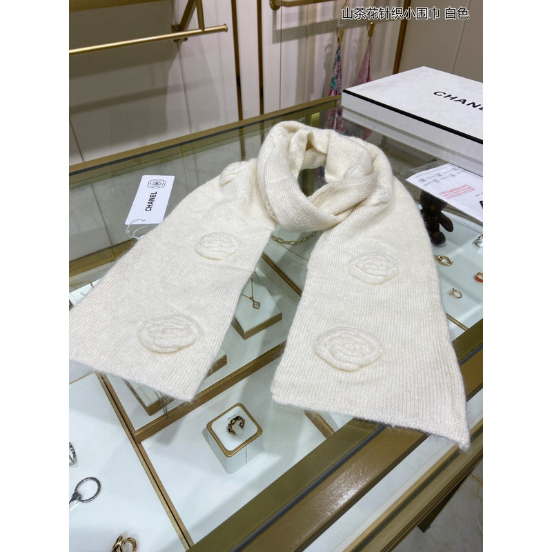 Ch*el camellia scarf white