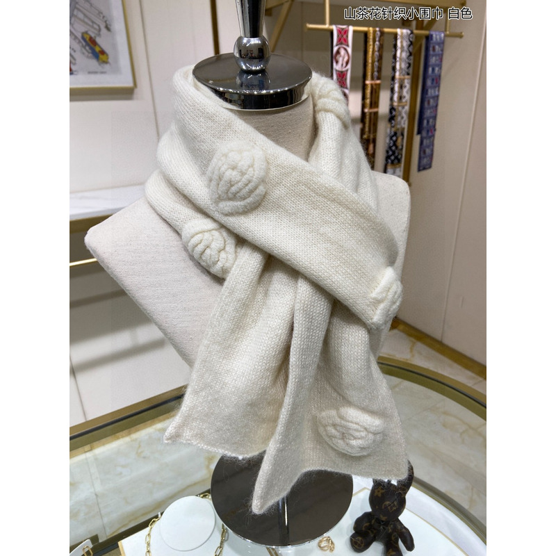 Ch*el camellia scarf white