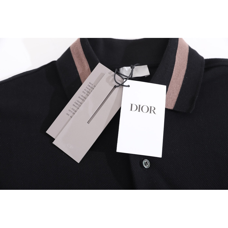 D*or cotton polo shirt in black