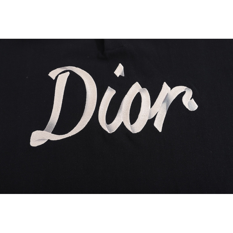 D*or cotton polo shirt in black