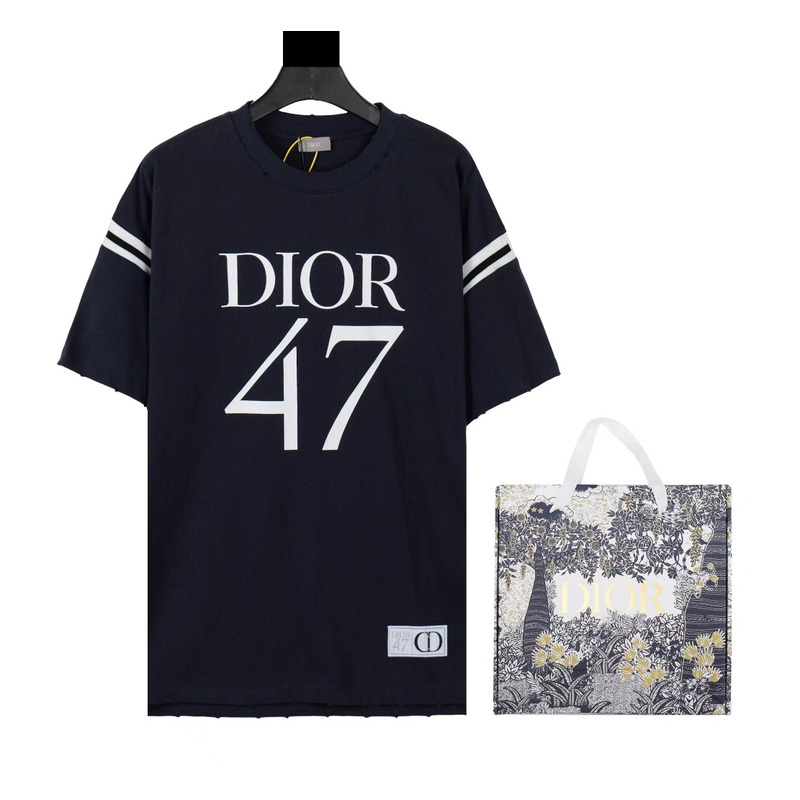 D*or navy blue slub cotton t shirt