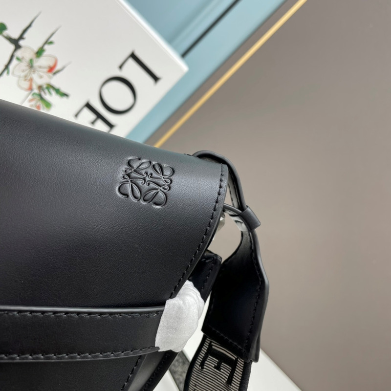 Loewe Mini Gate Dual Bag Calfskin And Jacquard Black