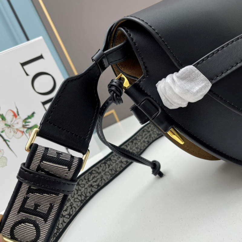 Loewe Mini Gate Dual Bag Calfskin And Jacquard Black