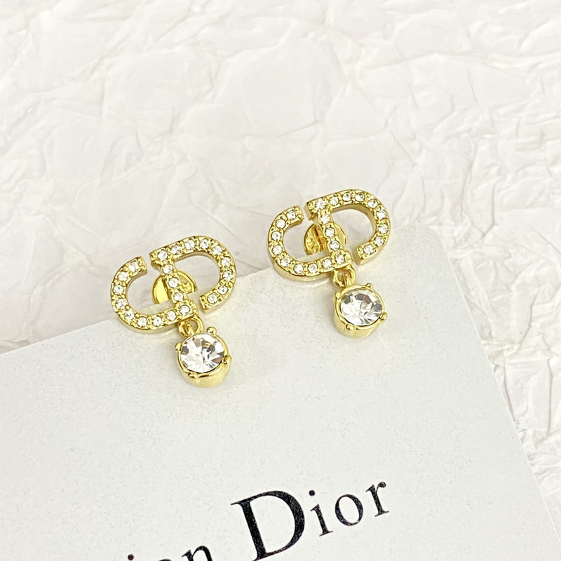 D*or gold-finish metal and silver-tone crystals