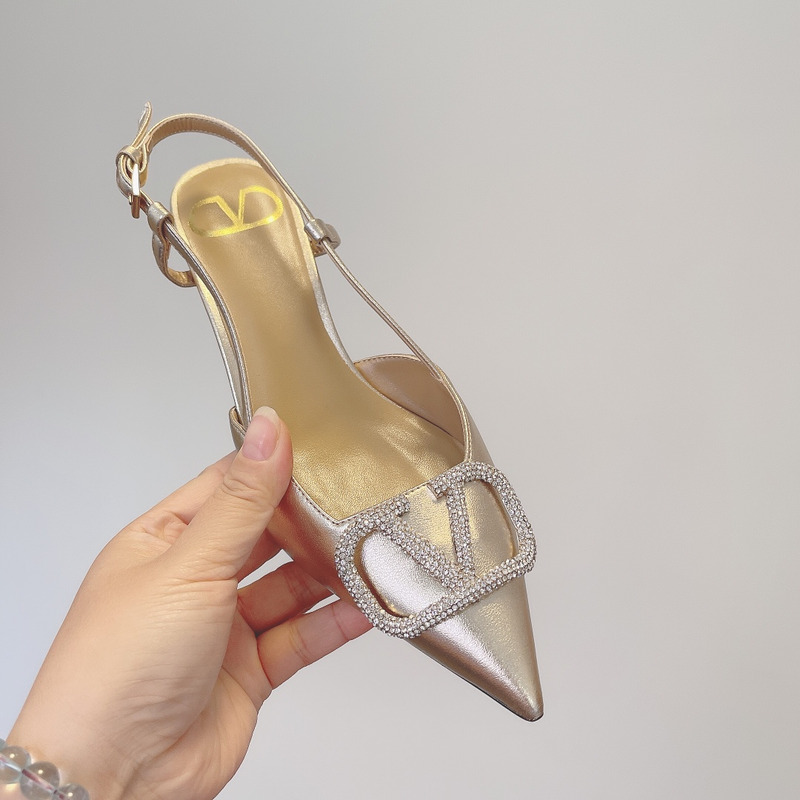 Valentino Vlogo Signature 80mm Slingback Pumps Silver