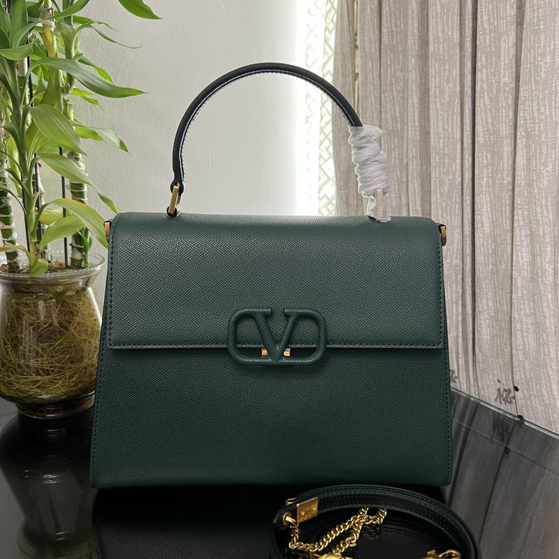 Valentino Calfskin VSling Handbag Green