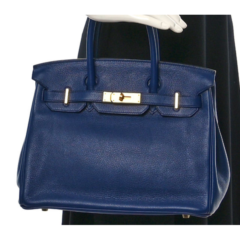 H**mes togo birkin 30 blue nuit  platinum