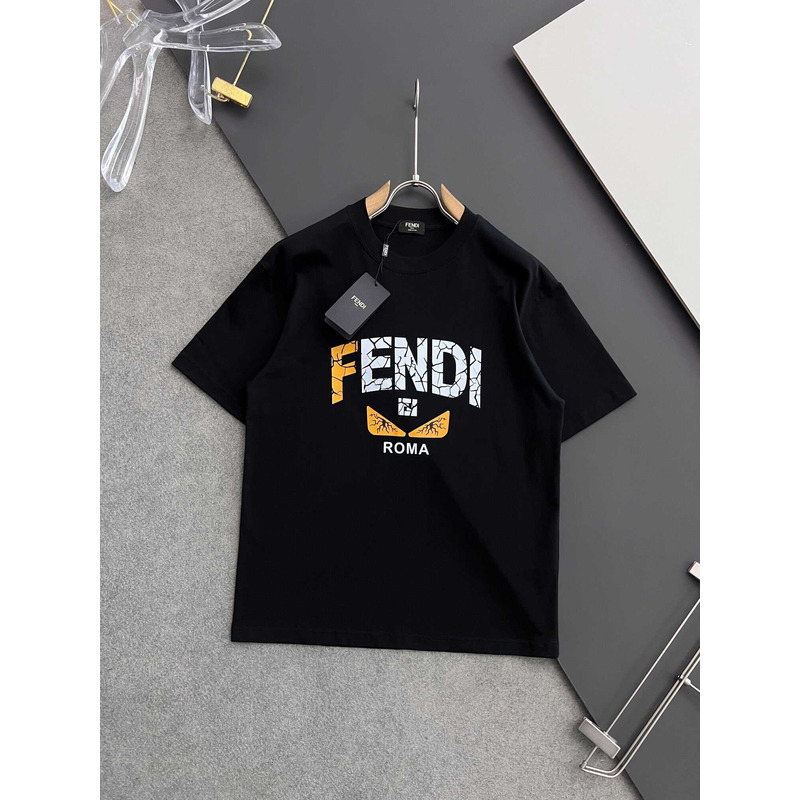 F**di print cotton t-shirt black