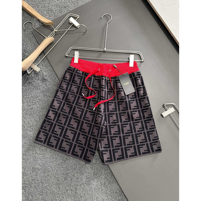 F**di ff cotton shorts brown/red