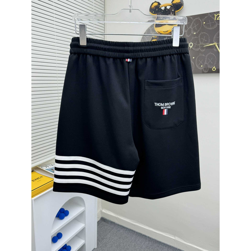 Thom Browne Logo-Print Shorts In Black