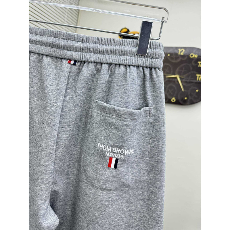 Thom Browne Logo-Print Shorts In Gray