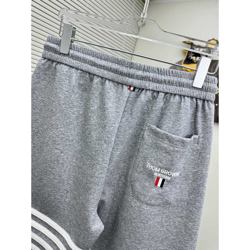 Thom Browne Logo-Print Shorts In Gray