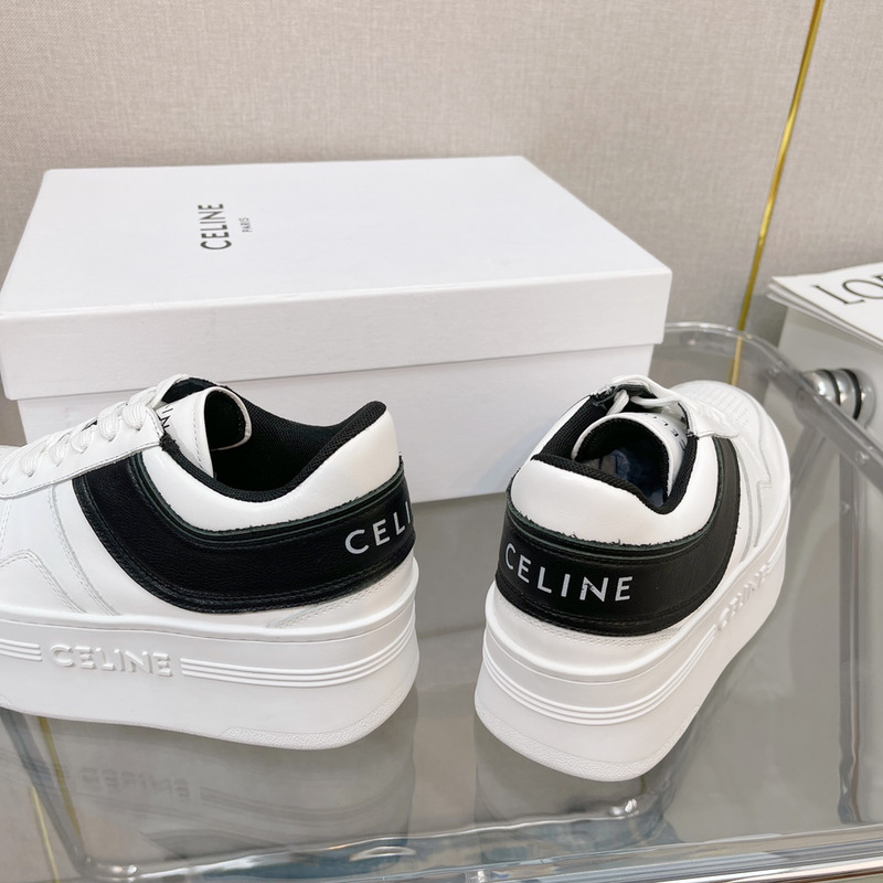 Ce**e block sneakers with wedge outsole in calfskin white