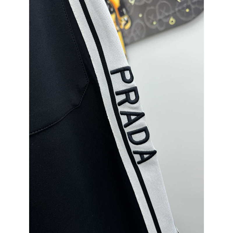 Pra*a logo-print shorts in black