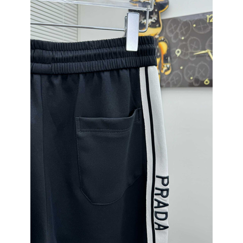 Pra*a logo-print shorts in black