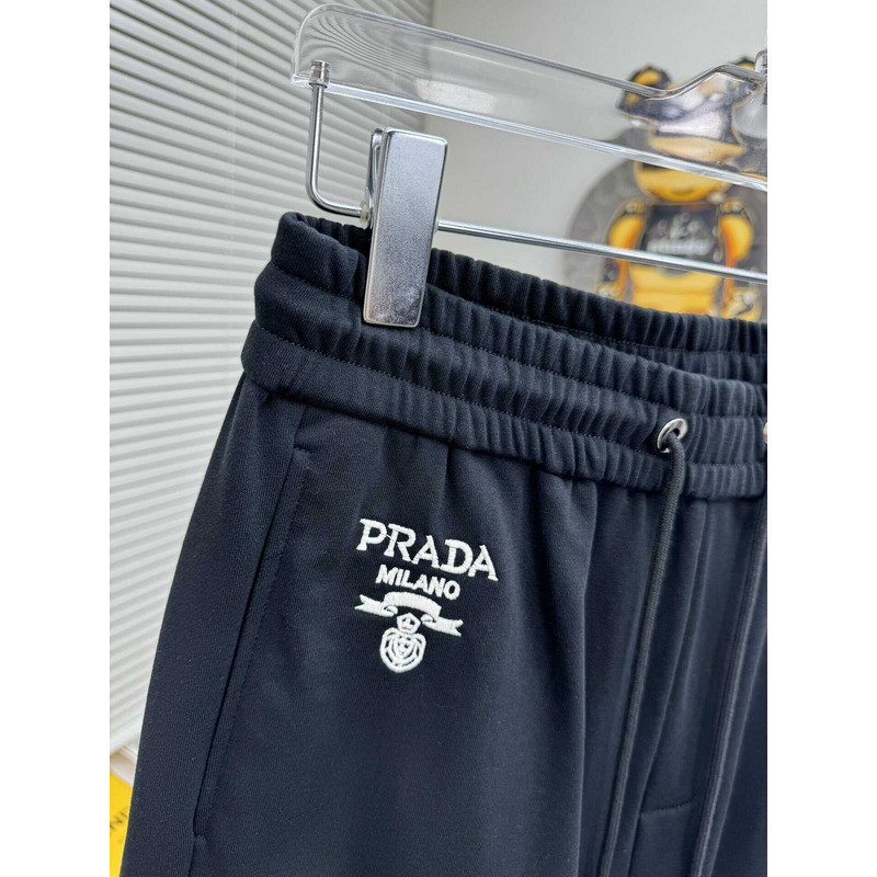 Pra*a logo-print shorts in dark bule