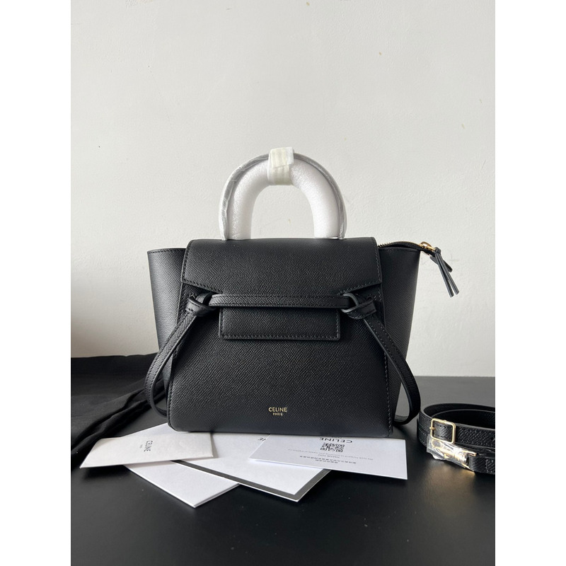 Ce**e micor belt bag in graiend calfskin black