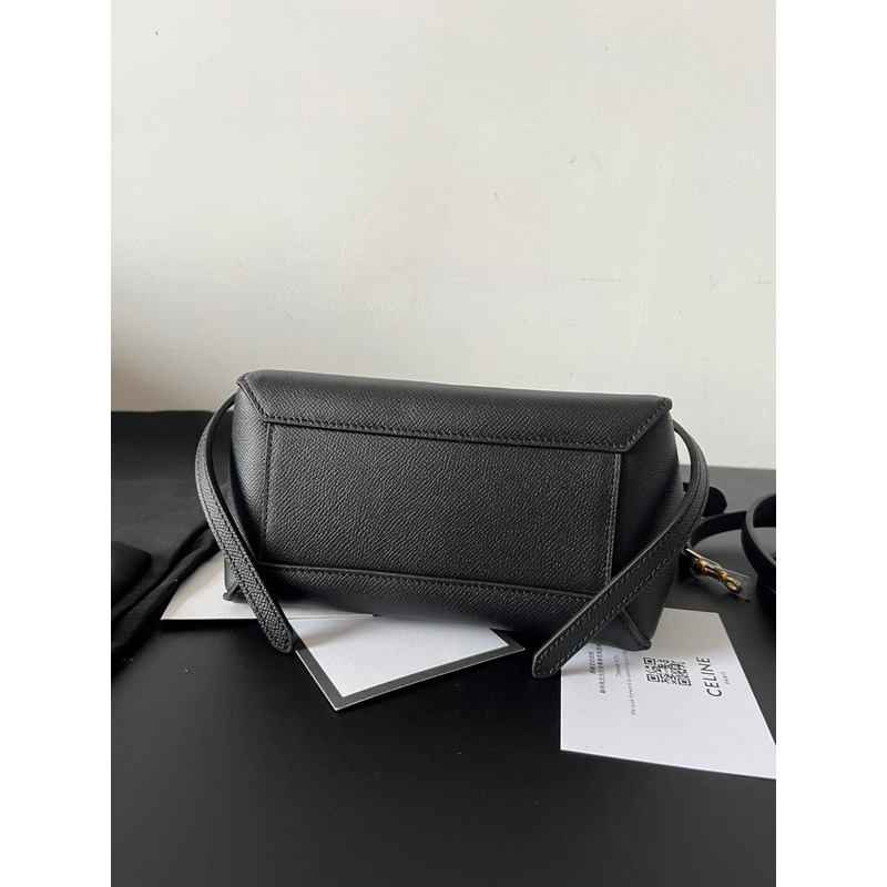 Ce**e micor belt bag in graiend calfskin black