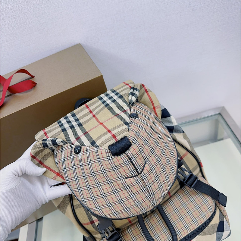 B**rry thomas bear check-print cotton backpack