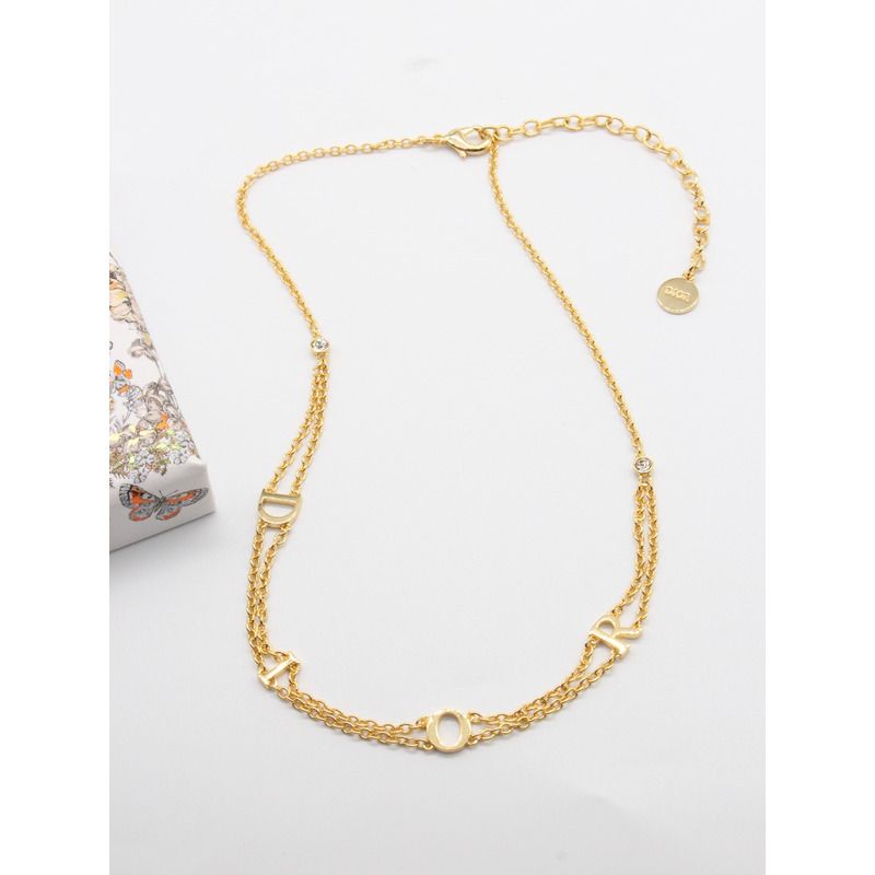 D*or short necklace gold color