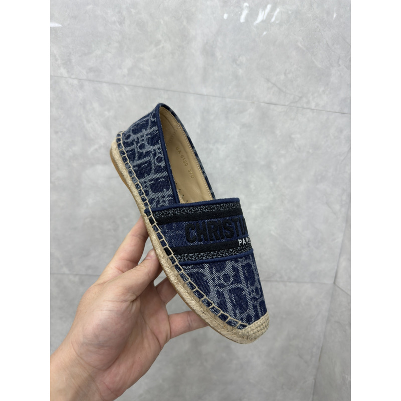 D*or granville espadrille blue embroidery oblique prints