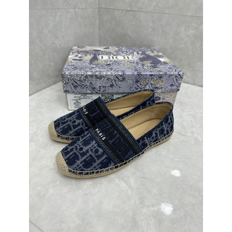 D*or granville espadrille blue embroidery oblique prints