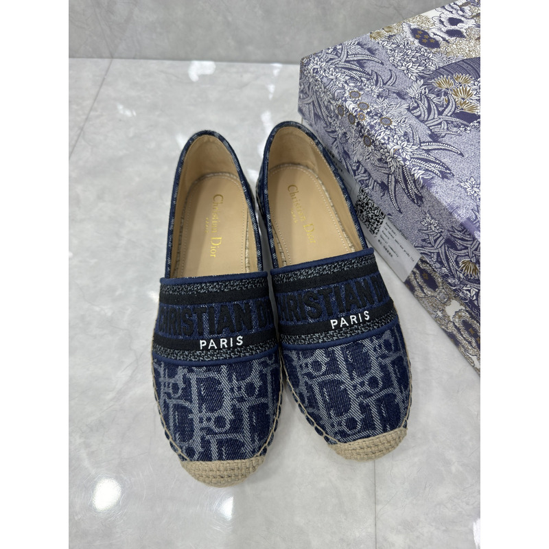 D*or granville espadrille blue embroidery oblique prints