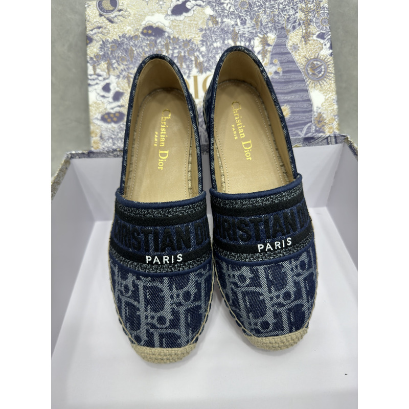 D*or granville espadrille blue embroidery oblique prints