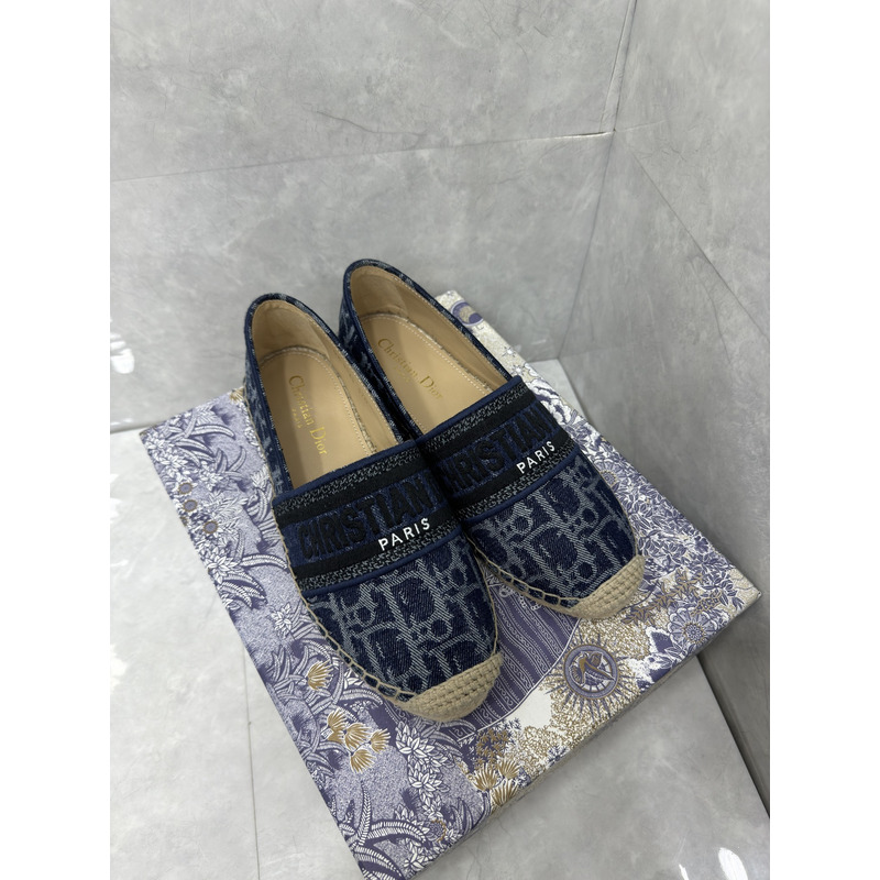 D*or granville espadrille blue embroidery oblique prints