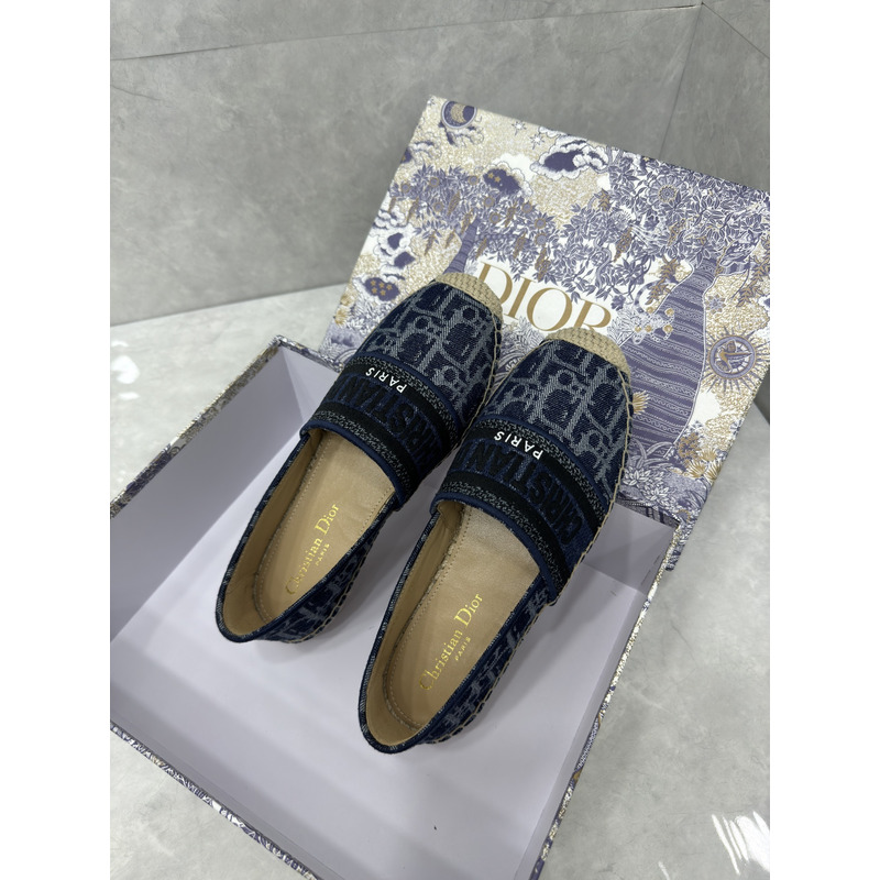 D*or granville espadrille blue embroidery oblique prints