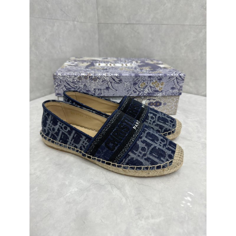 D*or granville espadrille blue embroidery oblique prints