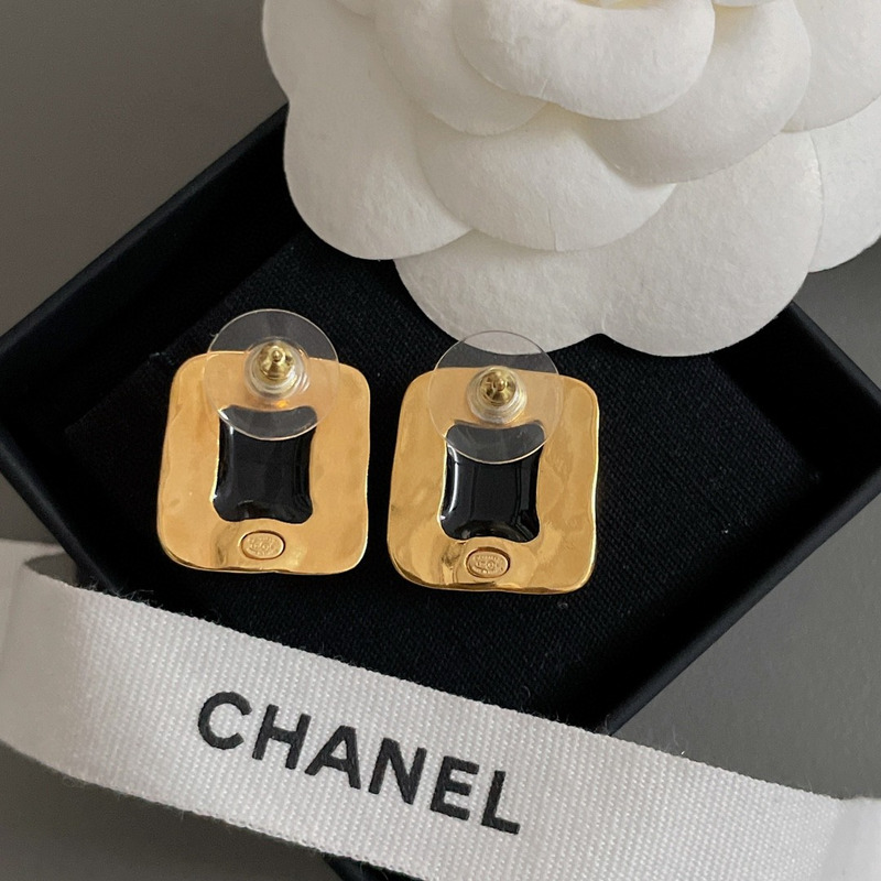 Ch*el cc square clip-on earrings