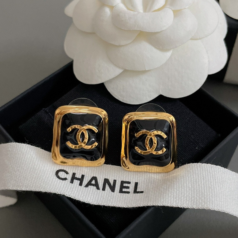 Ch*el cc square clip-on earrings