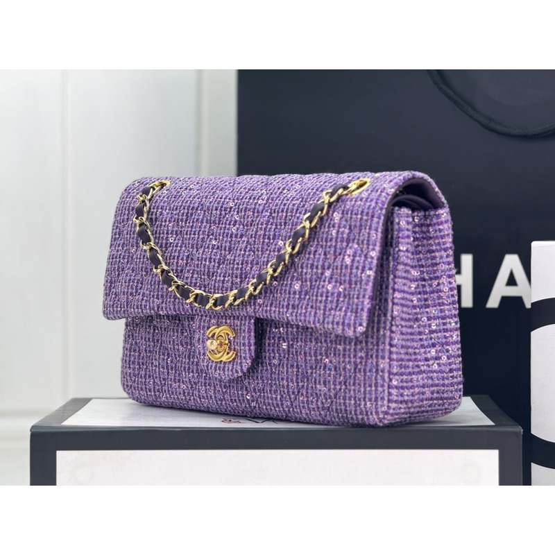 Ch*el classic flap bag purple