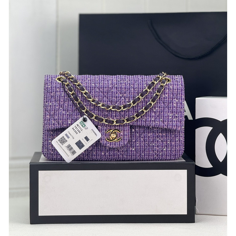 Ch*el classic flap bag purple