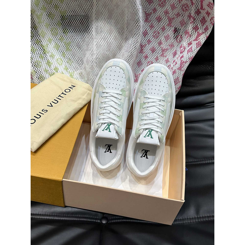 l**is V*t*n logo trainer sneaker white&green