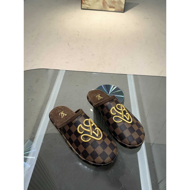 l**is V*t*n lv palace slipper damier ebene