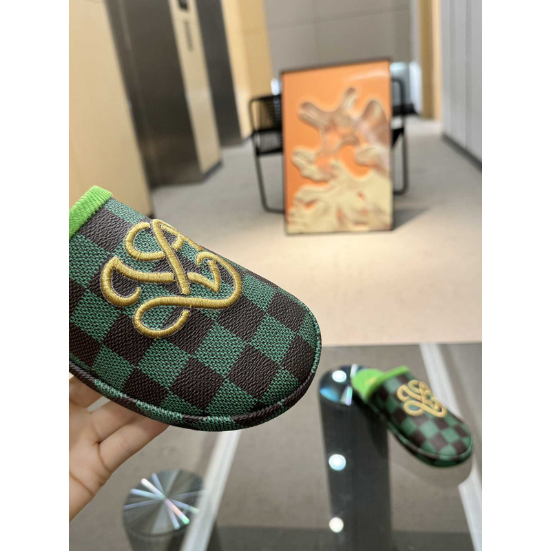 l**is V*t*n lv palace slipper damier green