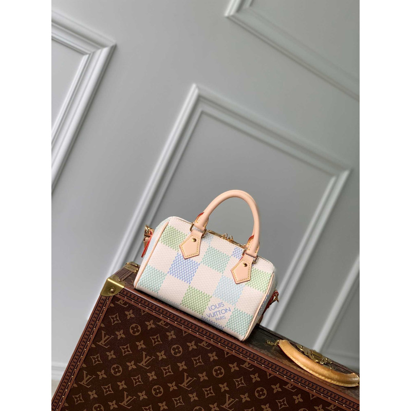 l**is V*t*n speedy bandoulière 20 damier canvas leather pistachio