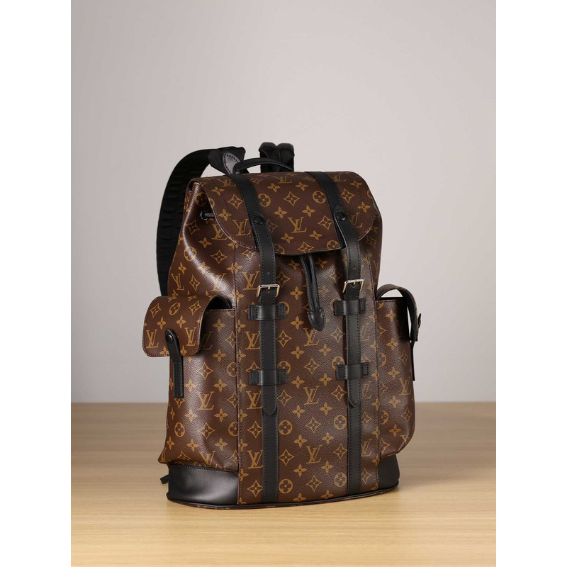 l**is V*t*n christopher mm cowhide-leather trim backpacks