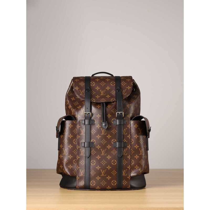 l**is V*t*n christopher mm cowhide-leather trim backpacks