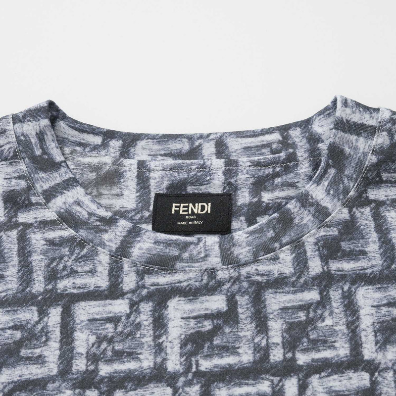 F**di ff motif cotton t-shirt dark blue