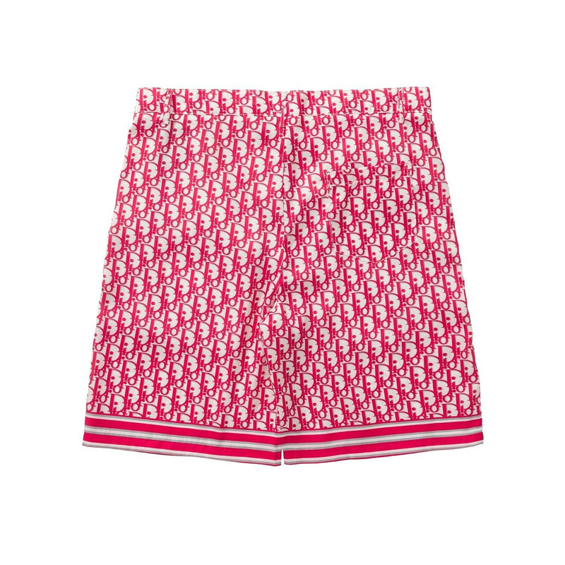 D*or oblique bermuda shorts red and white silk twill