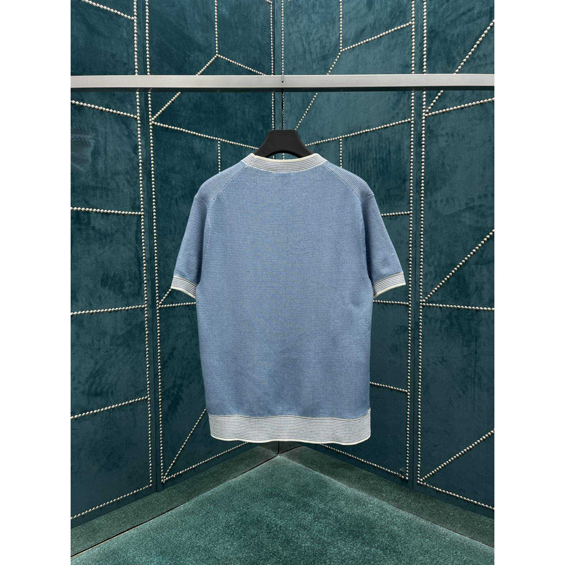 D*or italic t-shirt cotton-blend tramato knit blue