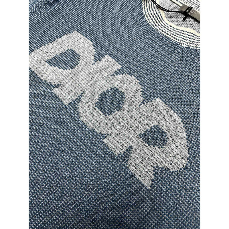 D*or italic t-shirt cotton-blend tramato knit blue