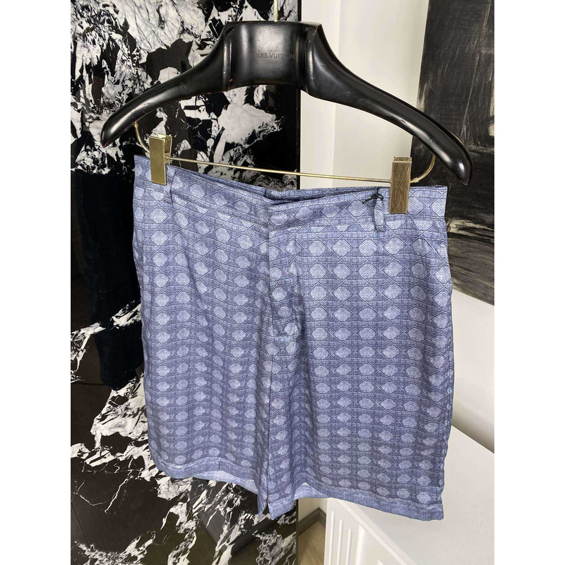 D*or cannage bermuda shorts  blue silk twill