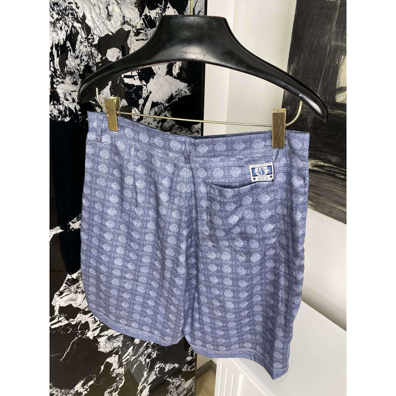 D*or cannage bermuda shorts  blue silk twill