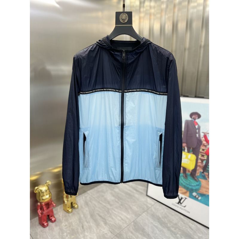 F**di windbreaker blue nylon jacket