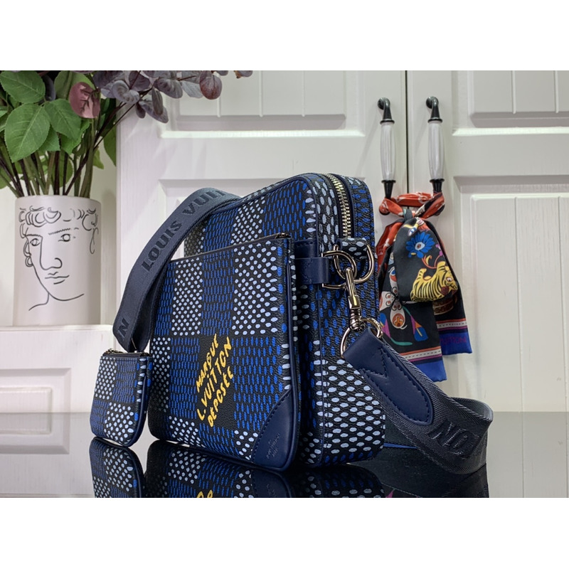 l**is V*t*n trio messenger damier heritage blue